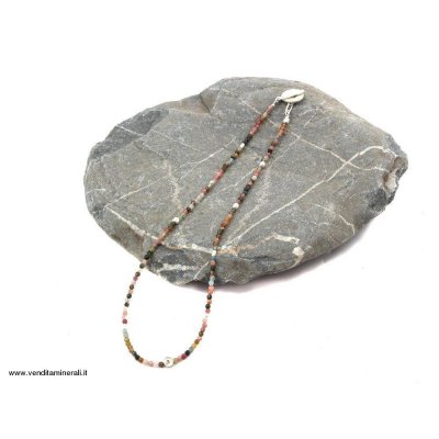 Collana di tormalina con perle d'acqua dolce