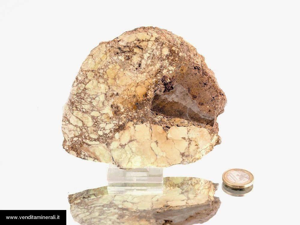 Magnesite al limone: fetta tagliata - non lucidata