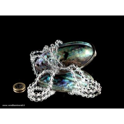 Catena a sfera di cristallo di rocca 8 mm / 50 cm