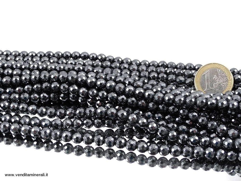 Sfere sfaccettate di ematite 6 mm