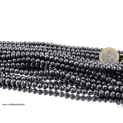 Sfere sfaccettate di ematite 6 mm