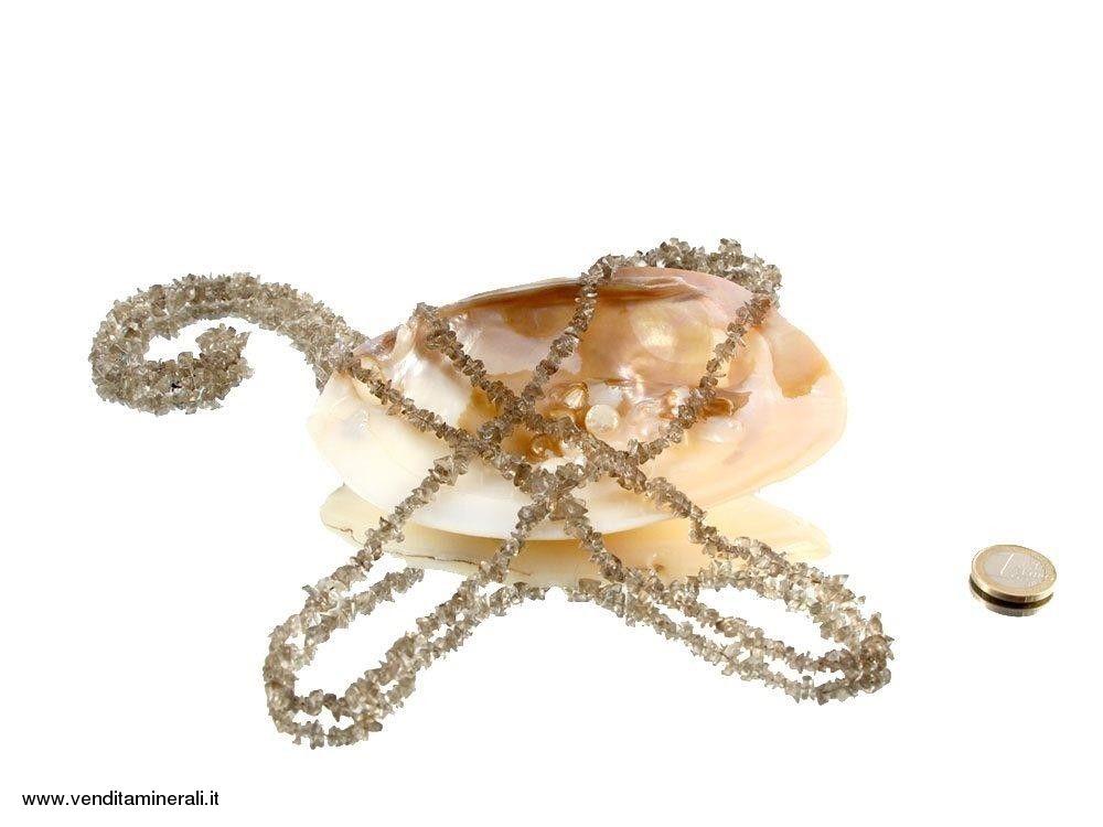 Lunga catena di schegge di quarzo fume'