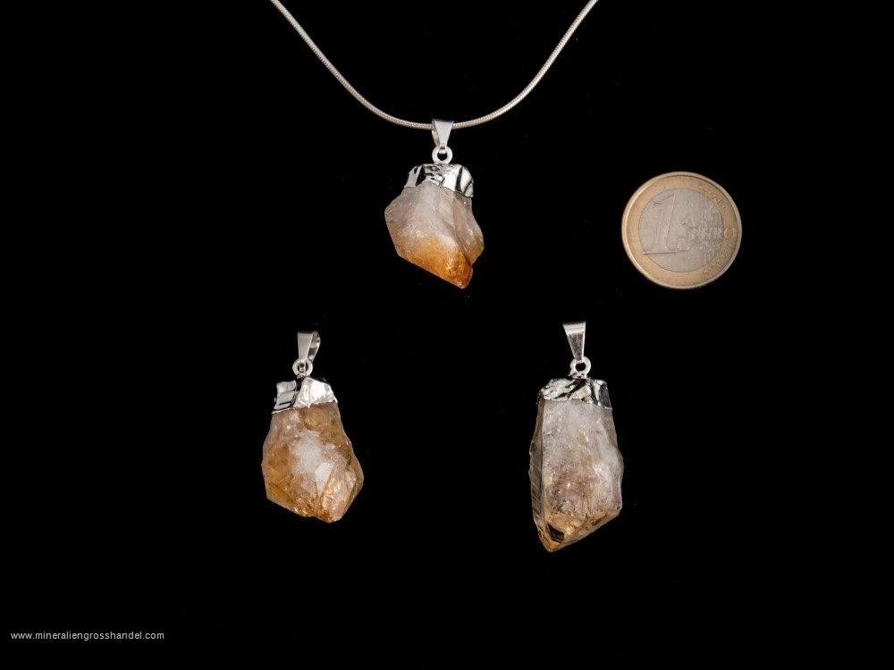 Quarzo di Citrino ciondolo con gancio argentato