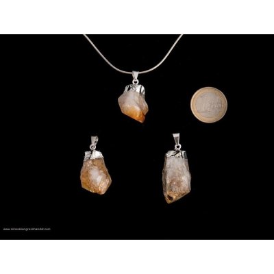 Quarzo di Citrino ciondolo con gancio argentato