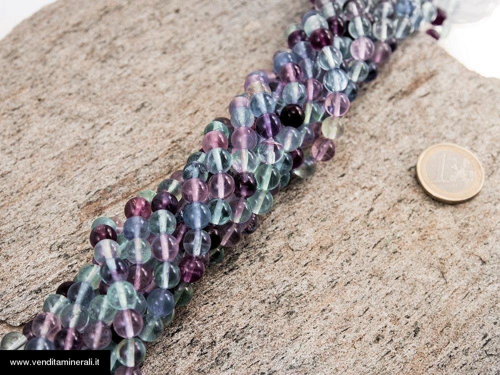 Filo a catena multicolore in fluorite da 8 mm