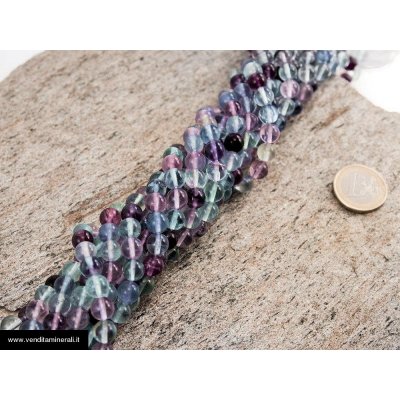 Filo a catena multicolore in fluorite da 8 mm