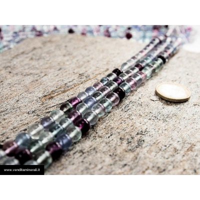 Filo a catena multicolore in fluorite da 8 mm
