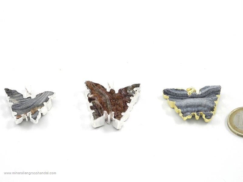 Ciondolo farfalla agata serpente argento / oro