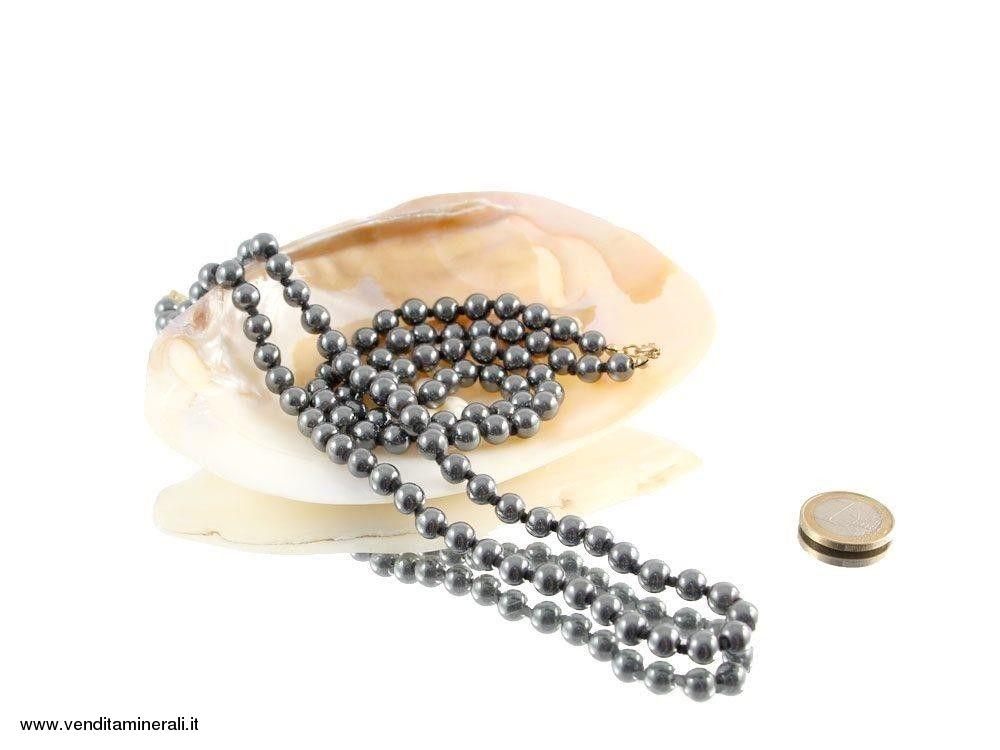 Catena a sfera ematite 8 mm