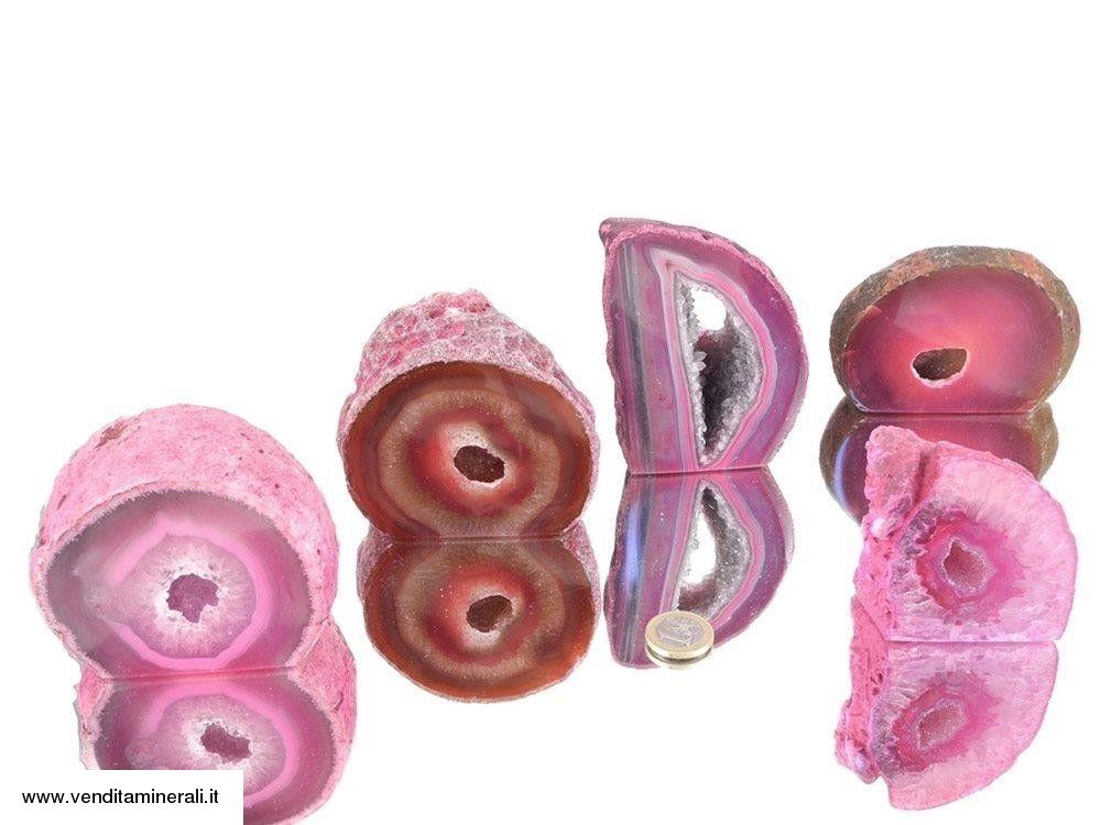 Agata sezionata e lucidata / bordi rosa - 1 kg