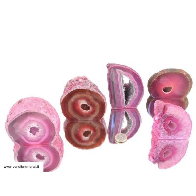 Agata sezionata e lucidata / bordi rosa - 1 kg