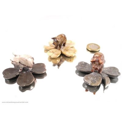 Maiale fortunato su quadrifoglio