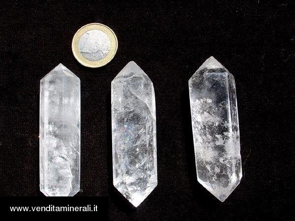 Doppio cristallo di rocca di circa 15,5 - 18 cm levigato