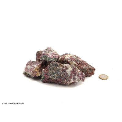 Pietre grezze di quarzo bianco o feldspato con rubellite - 0,5 kg
