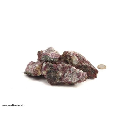Pietre grezze di quarzo bianco o feldspato con rubellite - 0,5 kg