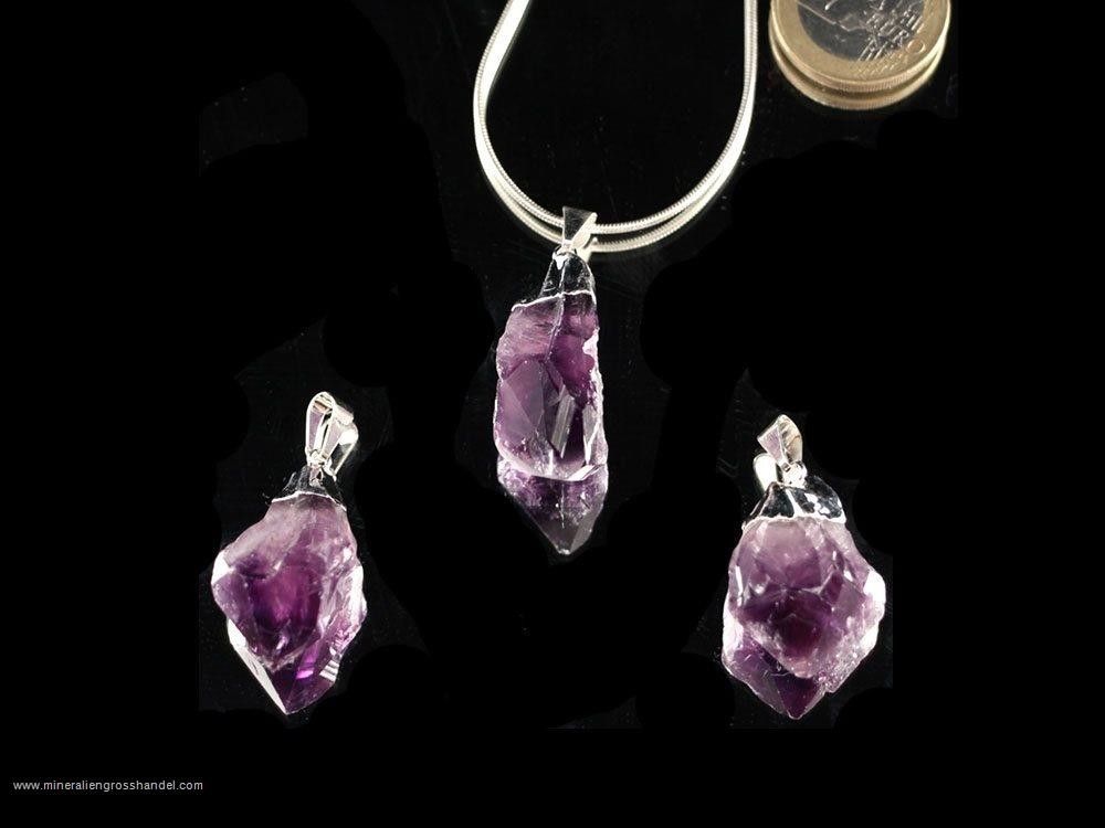 Amestista pendente cristallo - argento