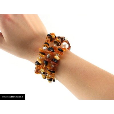 Bracciale in ambra con perle