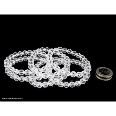 Bracciale sfaccettato in cristallo di rocca