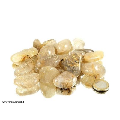 Quarzo rutilato di pietre burattate qualita' A -0,5 kg