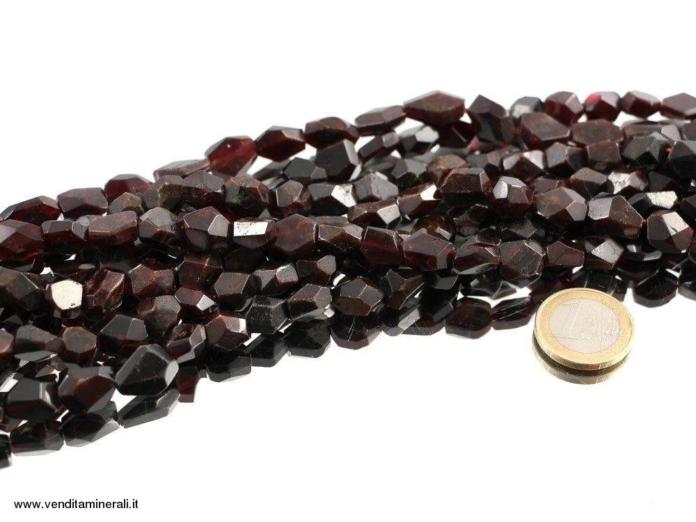 Filo di catena di cristallo color granato