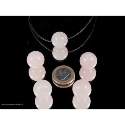 Quarzo rosa 18 mm con sfera forata - 1 pezzo