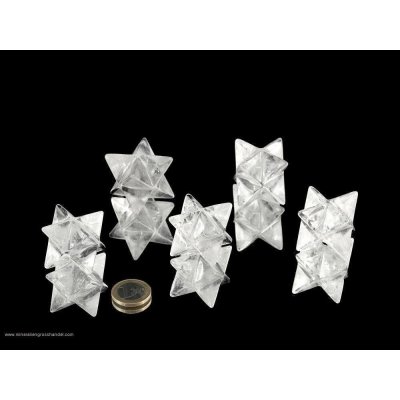 Cristalllo di rocca a forma di Merkaba ca. 3 cm