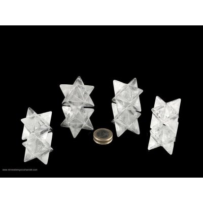 Cristalllo di rocca a forma di Merkaba ca. 3 cm