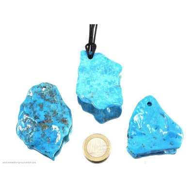 Ciondolo a forma libera in pietra naturale turchese grande