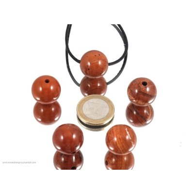 Diaspro rosso 18 mm forato a palla - 1 pezzo
