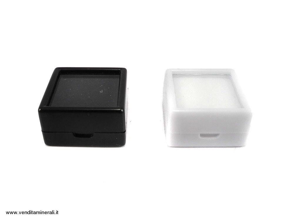 Scrigno per pietre preziose in vetro 3x3 - bianco / nero