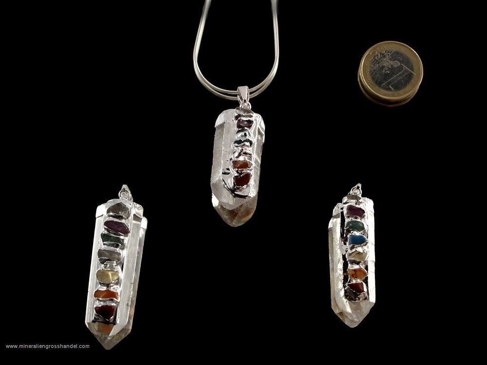 Ciondoli di punta di cristallo con cappuccio in argento galvanizzato