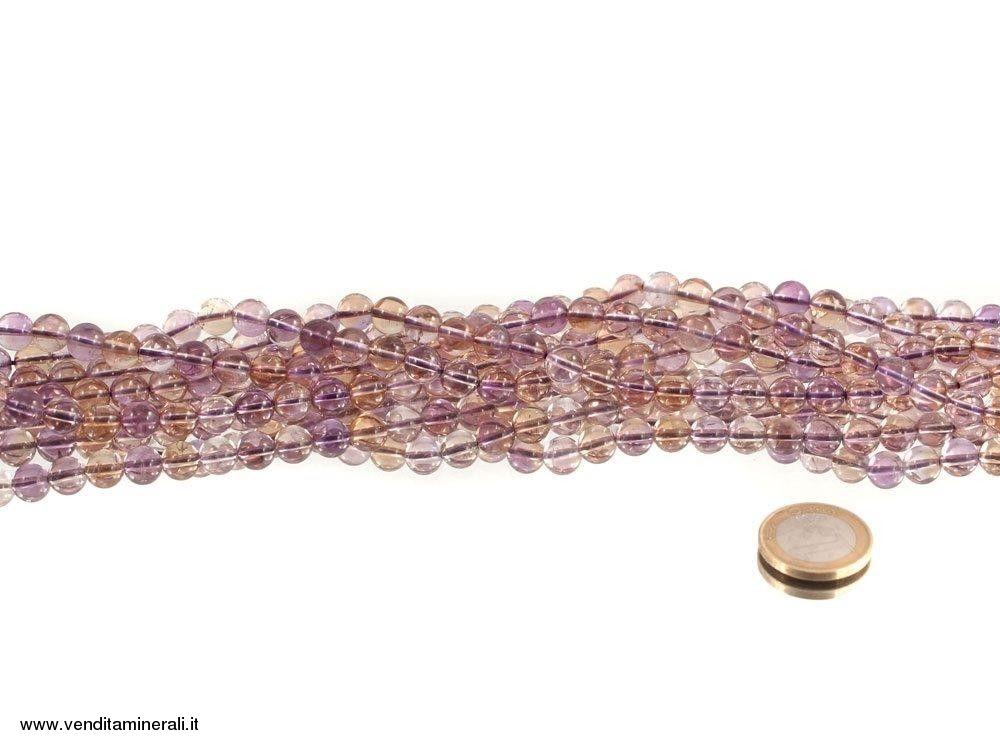 Filo della catena con sfere di Ametrine da 8 mm