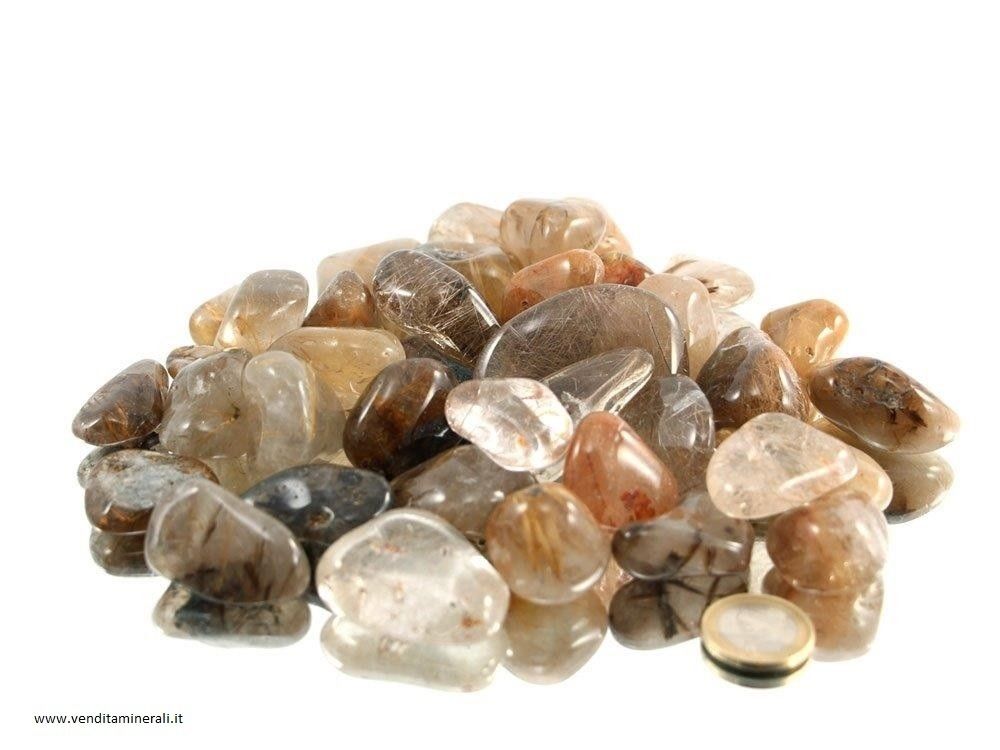 Pietre burrattate multicolore al quarzo rutilato da 0,5 kg