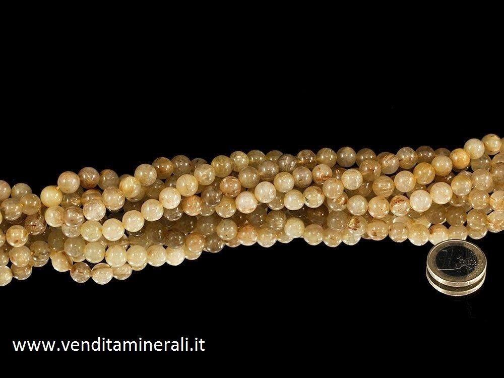 Collana di quarzo rutilo da 8 mm