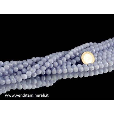 Collana di calcedonio con pietre sferiche da 8 mm