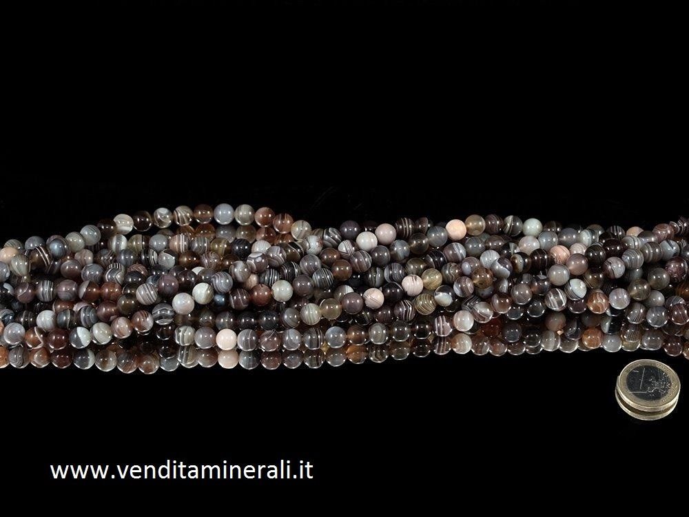 Collana in agata del Botswana da 8 mm di diametro