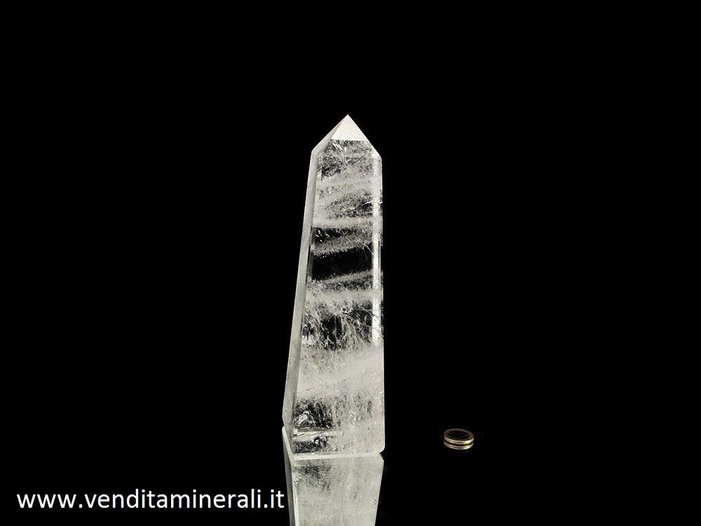 Obelisco in cristallo di rocca - circa 23,5 cm