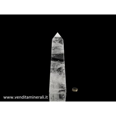 Obelisco in cristallo di rocca - circa 23,5 cm