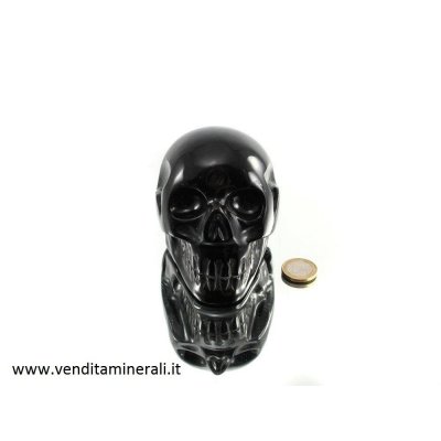 Teschio di cristallo - ossidiana di lamella