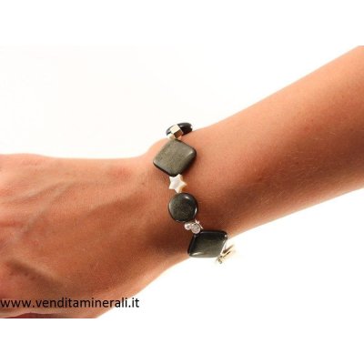 Bracciale in ossidiana color oro