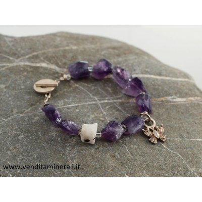 Bracciale con pendente in ametista