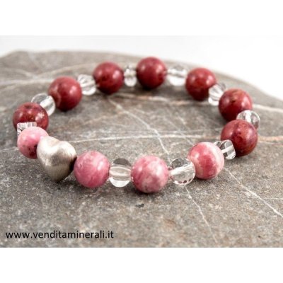 Bracciale in thulite con rodocrosite