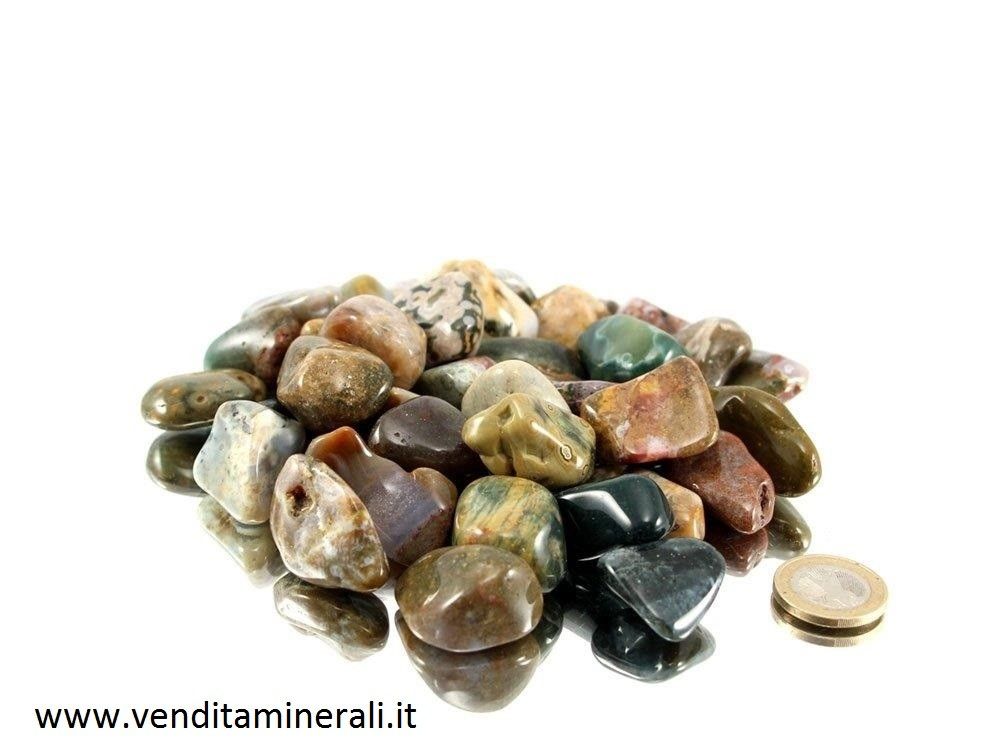 Pietre burattate di calcedonio oceanico - 0,5 kg