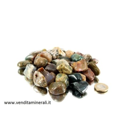 Pietre burattate di calcedonio oceanico - 0,5 kg