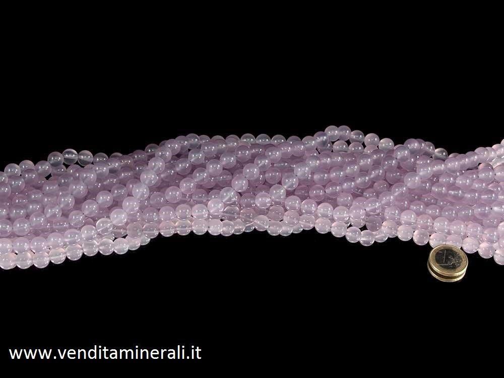 Collana di calcedonio lilla da 10 mm