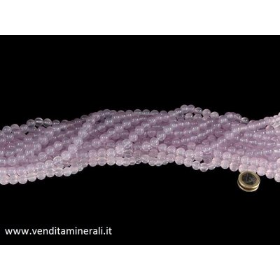 Collana di calcedonio lilla da 10 mm