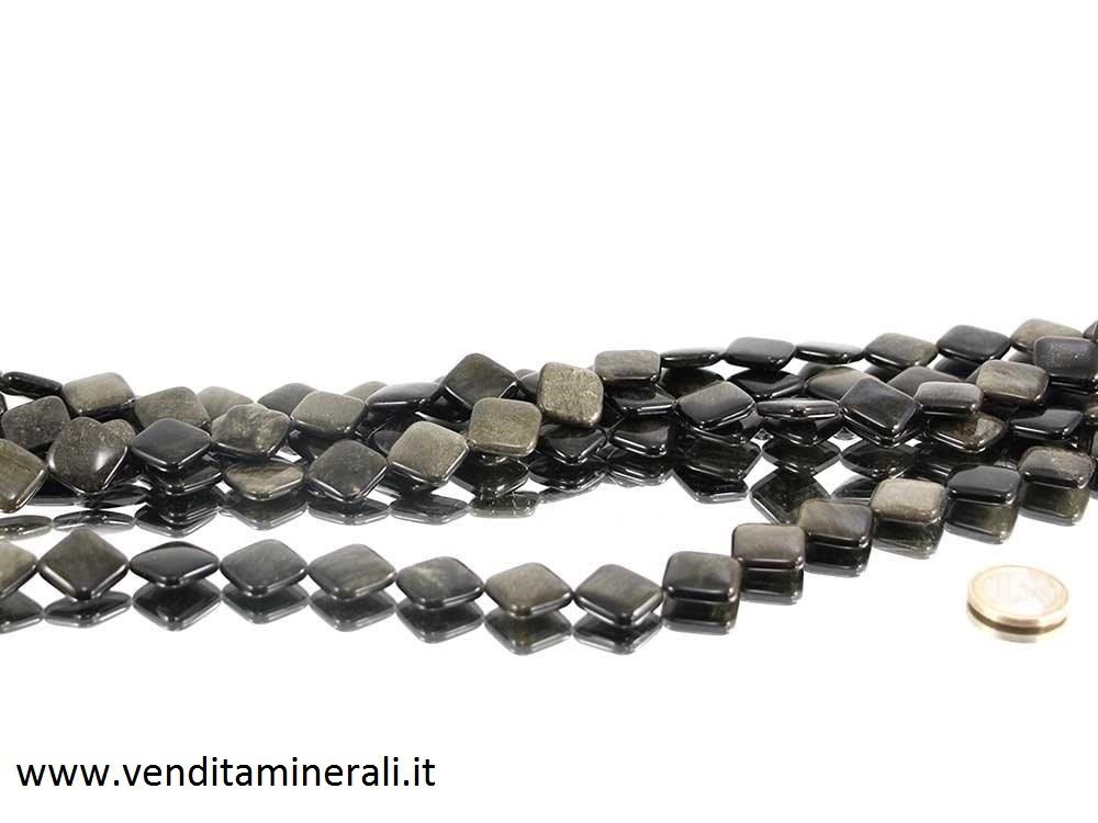 Collana in ossidina con rombi color oro