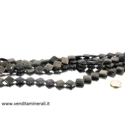 Collana in ossidina con rombi color oro