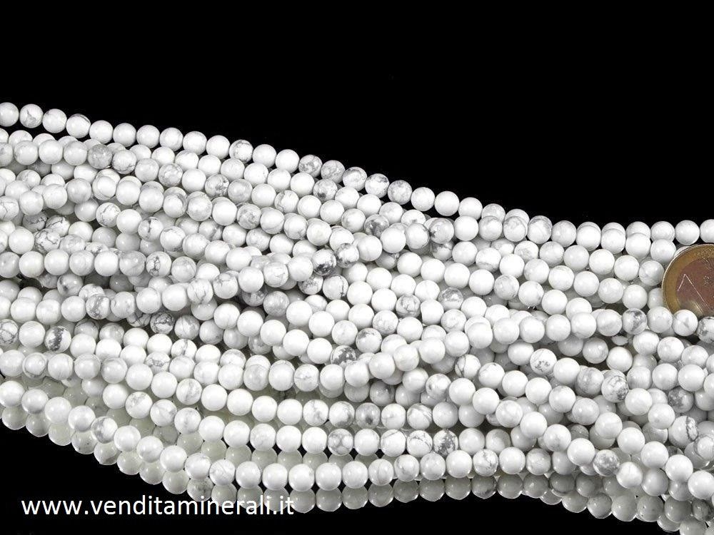 Collana con sfere di magnesite da 6 mm di diametro