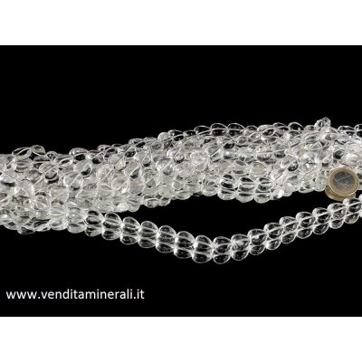 Collana in cristallo di rocca con sfere da 14 mm di diametro